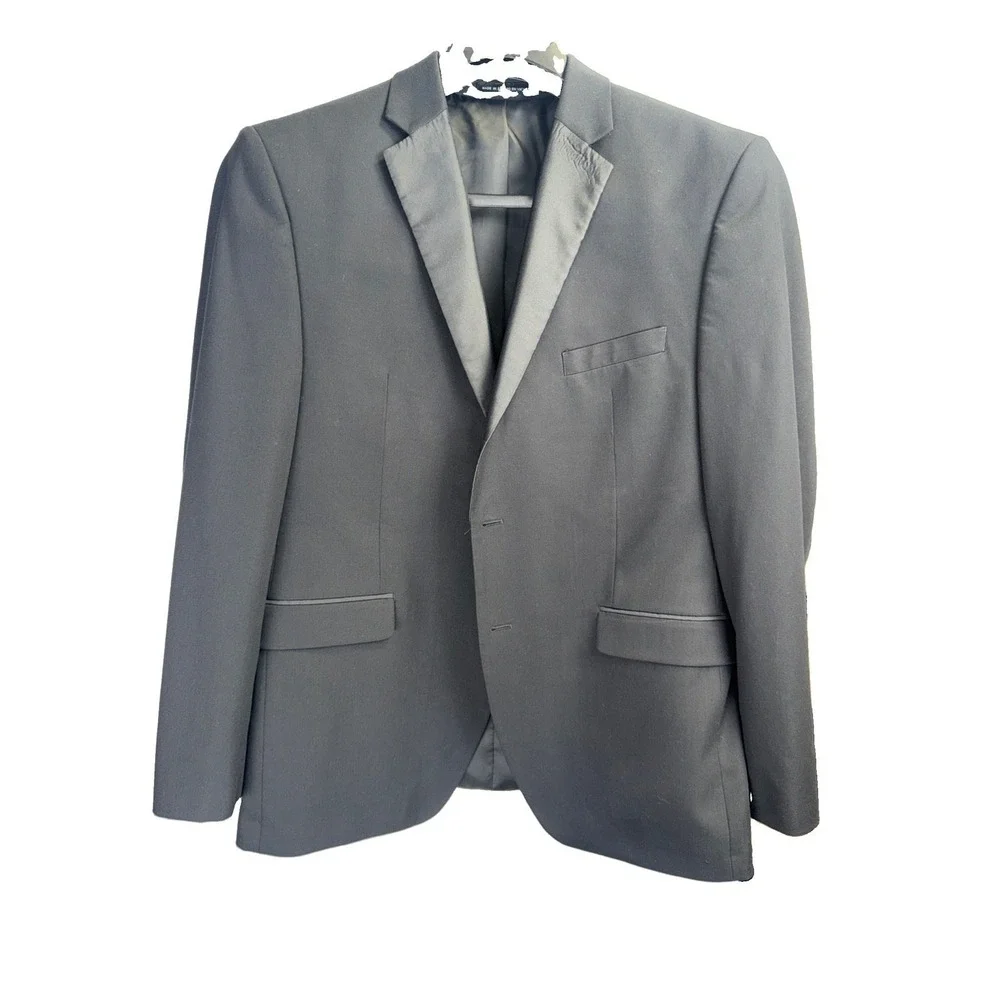 New 44R Men's Perry Ellis Portfolio Black Tuxedo Coat Dinner Jacket Blazer